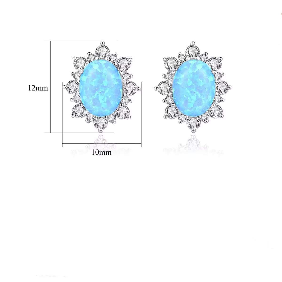 Blue Opal Stud Earrings