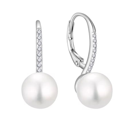 Button Shape Pearl Earrings