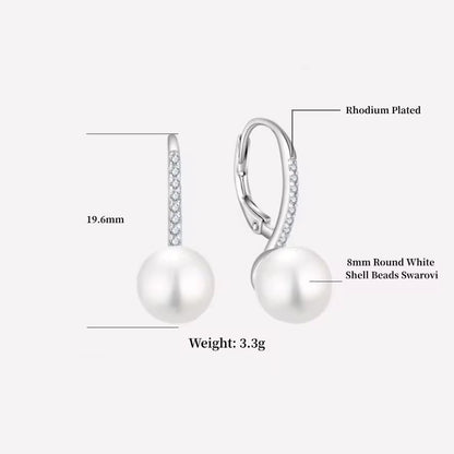 Button Shape Pearl Earrings