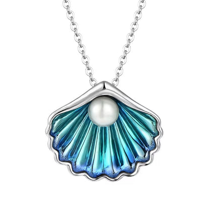 Blue shell Pearl Necklace