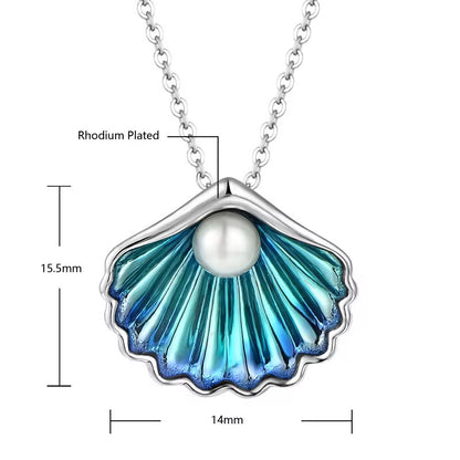 Blue shell Pearl Necklace