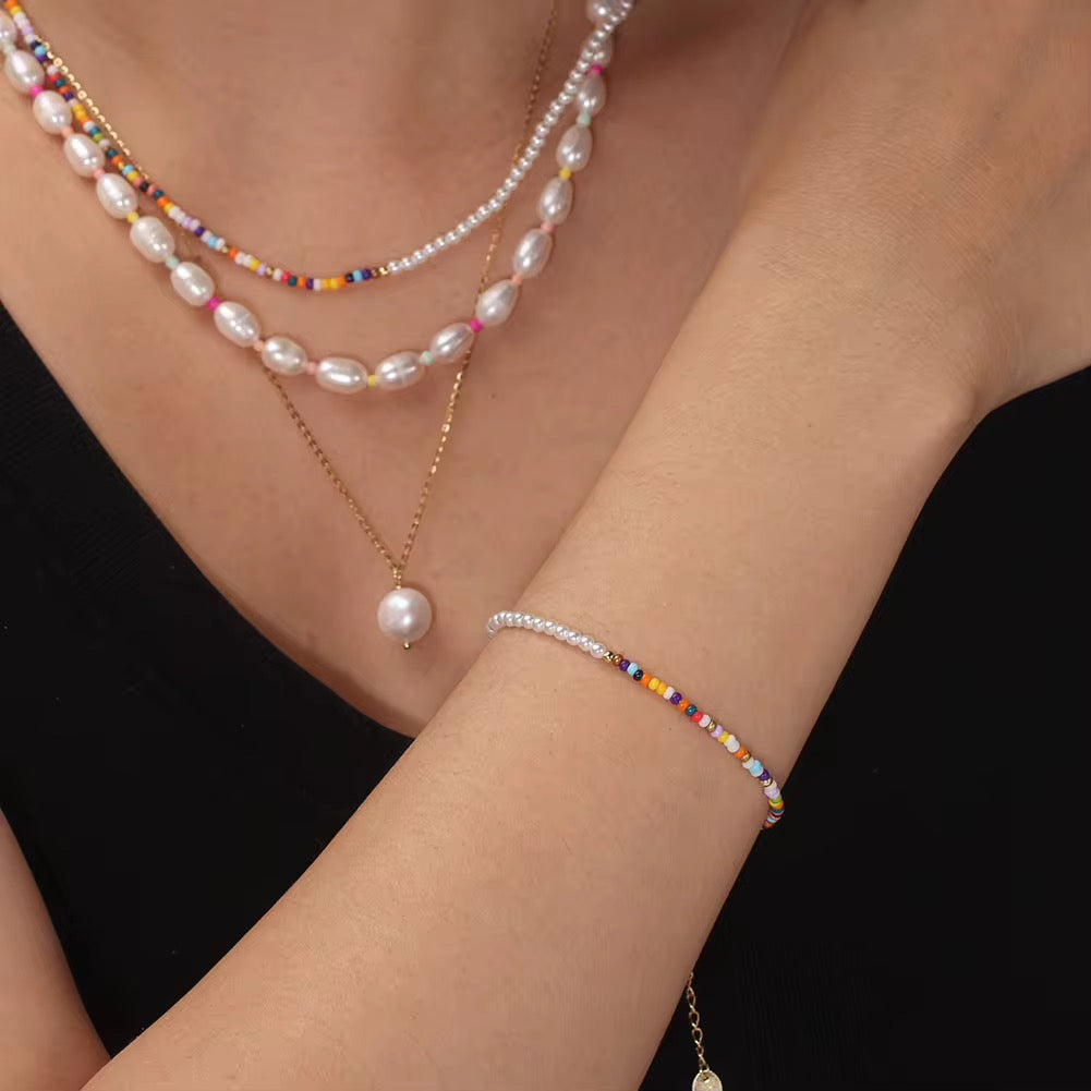 Vintage Shell Pearl Colourful Bracelet