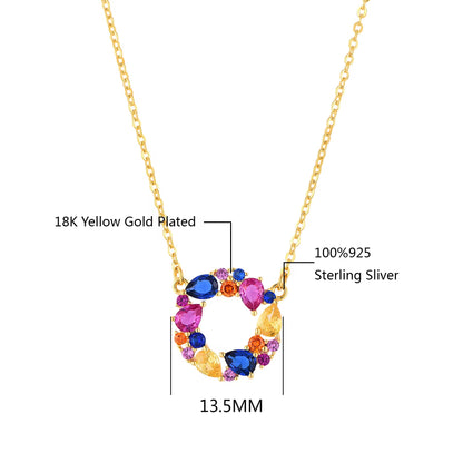 Multi color CZ Stud Necklace