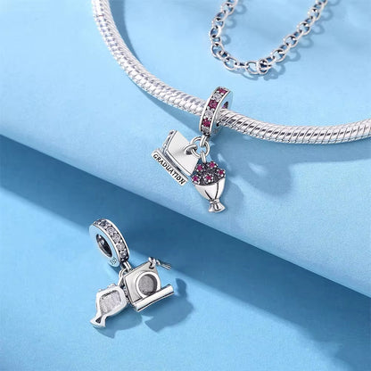 Graduation Hat & Flower Charm