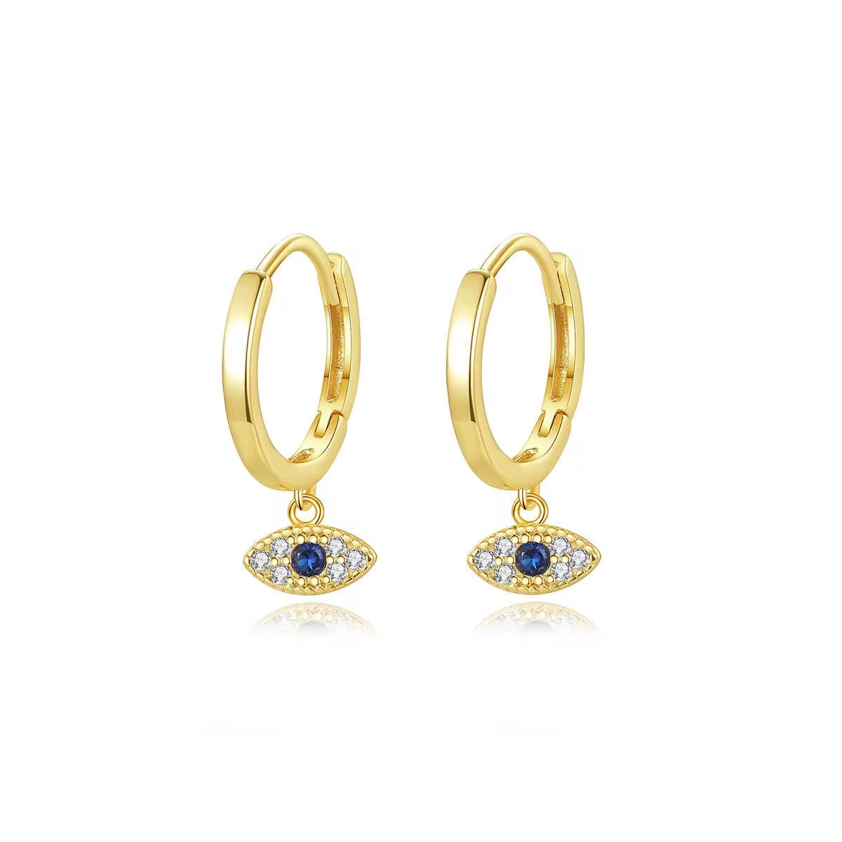 Tiny Devil Eye Dangle Earrings