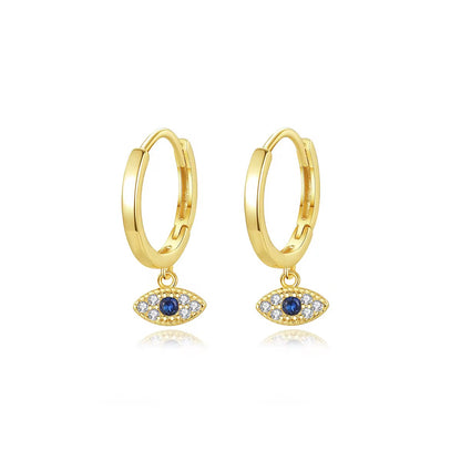 Tiny Devil Eye Dangle Earrings