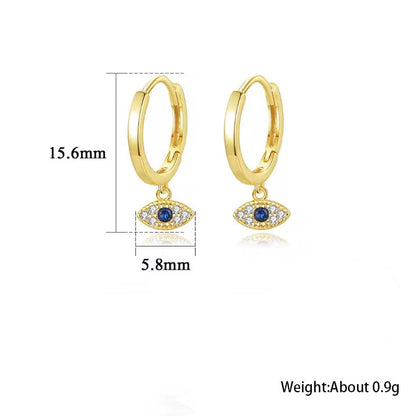 Tiny Devil Eye Dangle Earrings