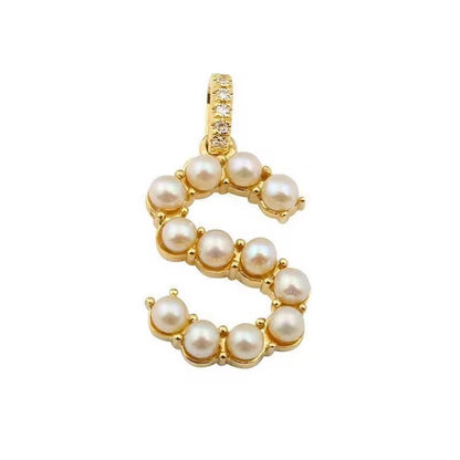 Initial Charm Pearl Letter Pendant