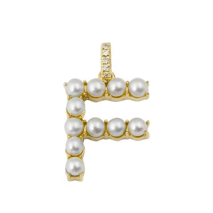 Initial Charm Pearl Letter Pendant
