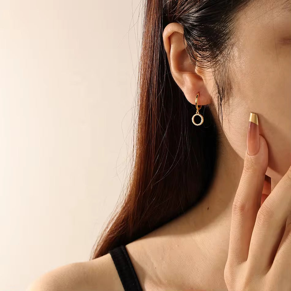 Tiny Hoop Dangle Earrings
