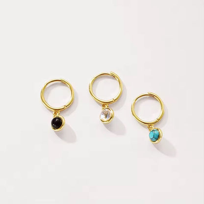 Tiny Hoop Dangle Earrings