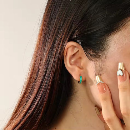 Enamel Hoop Earrings