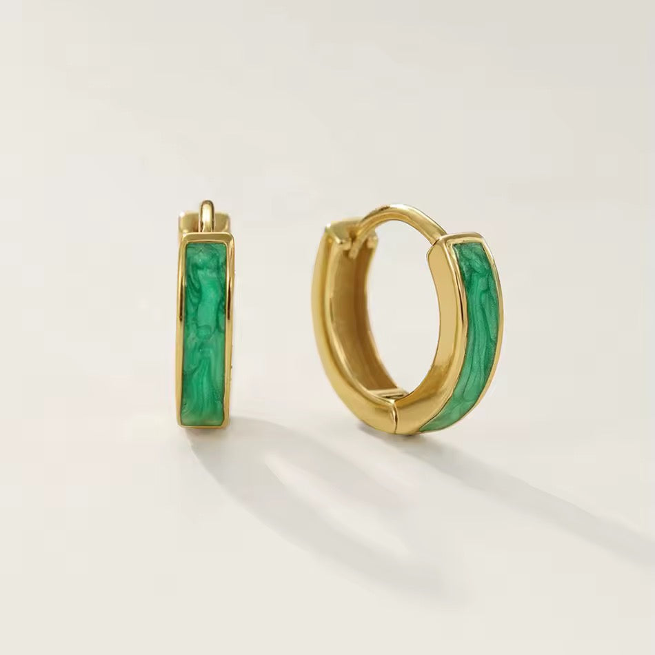 Enamel Hoop Earrings