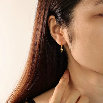 Shell Hoop Dangle Earrings