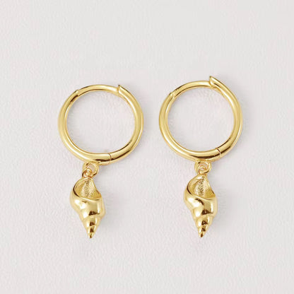 Shell Hoop Dangle Earrings
