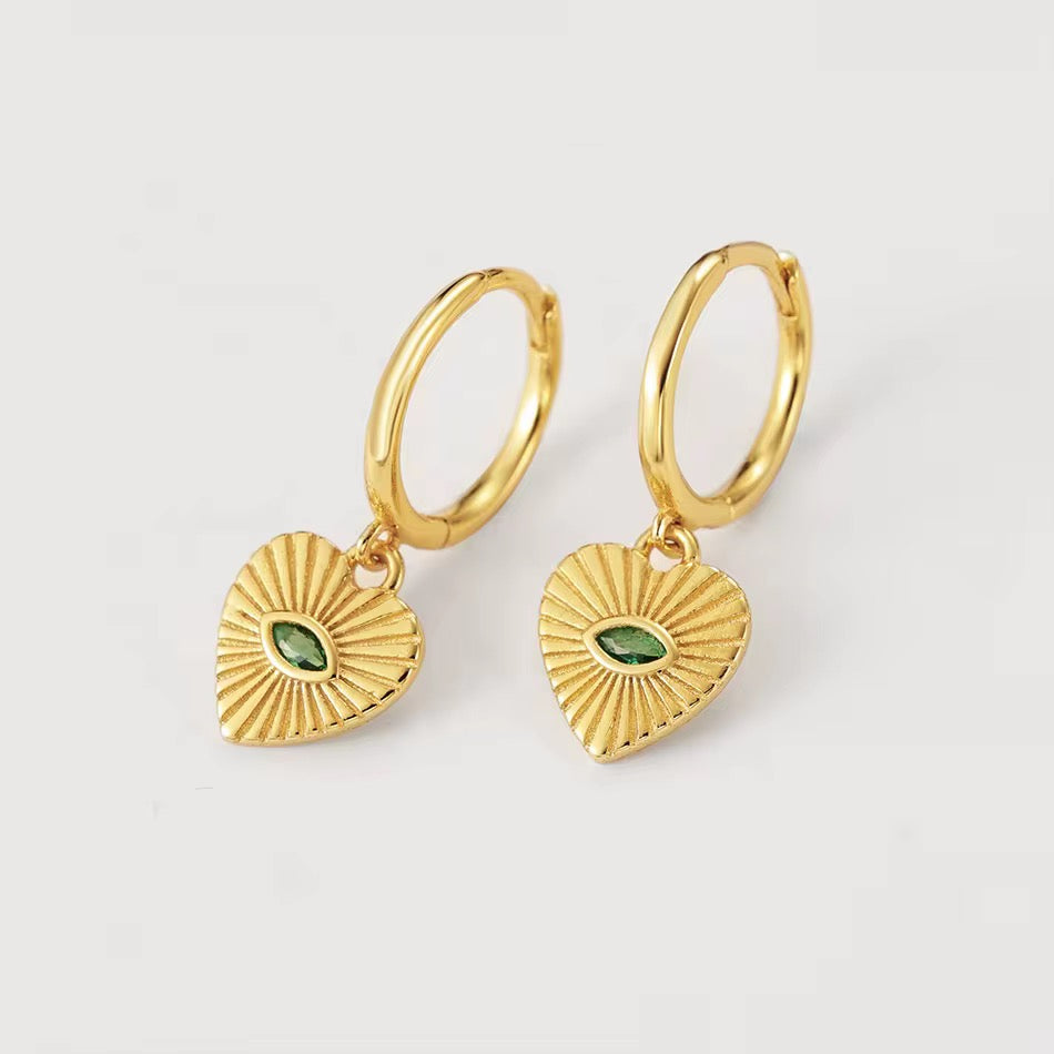 Heart Hoop Dangle Earrings