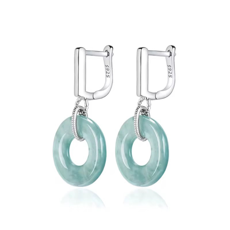 Jadeite Doughnut  Earrings