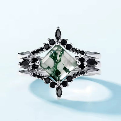 Green Moss Agate Ring