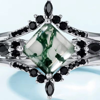 Green Moss Agate Ring