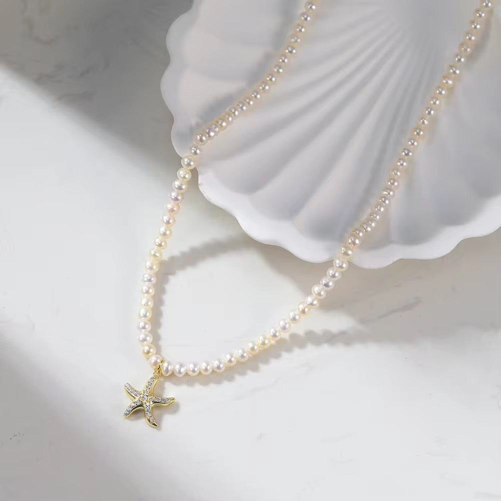 Pearl Necklace with Starfish