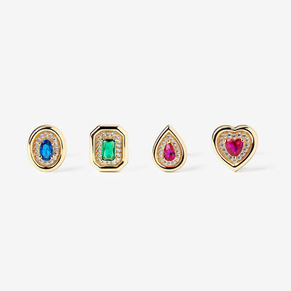 Ruby Heart Stud Earrings