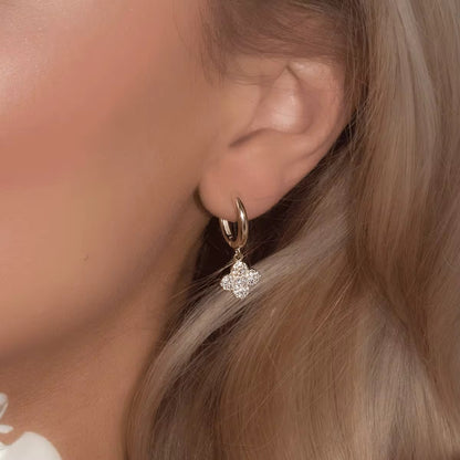 Four-Leaf Hoop Dangle