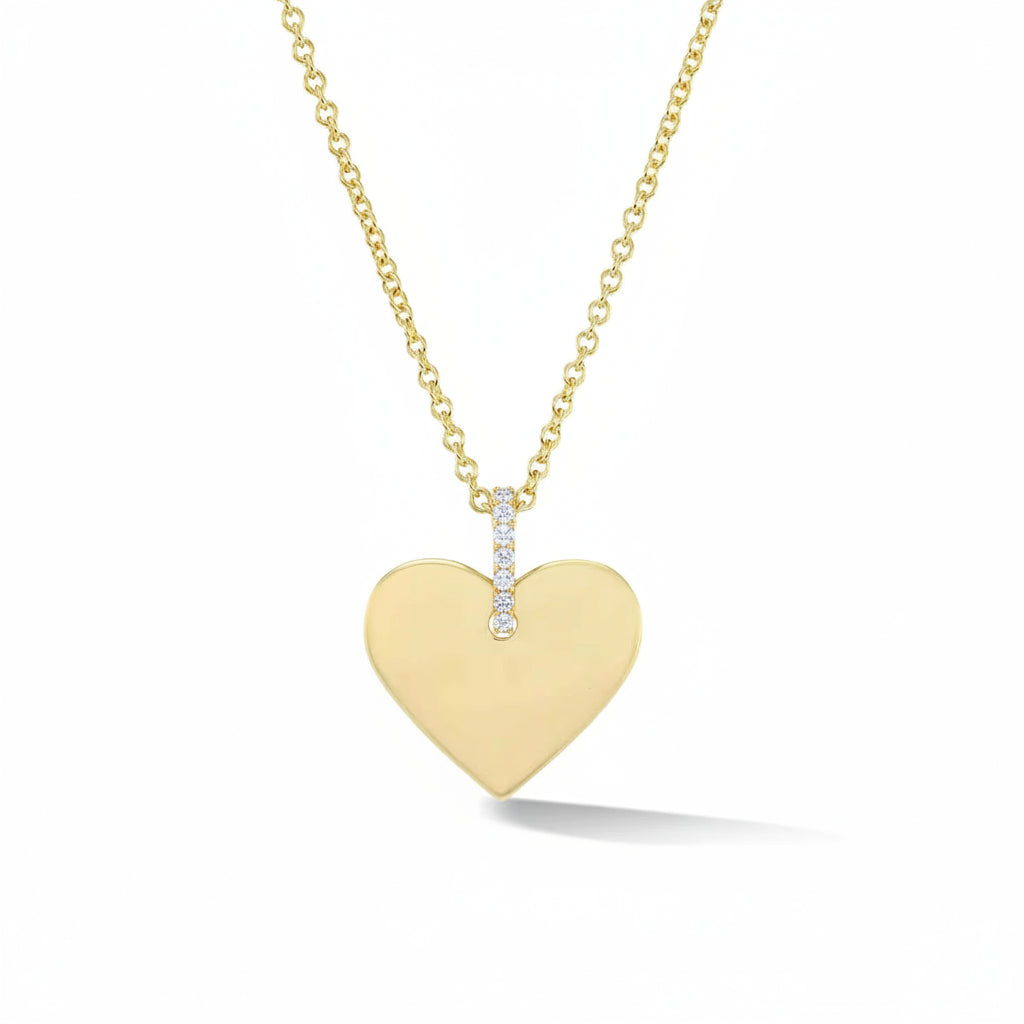 Engravable Heart Tag Pendant Necklace