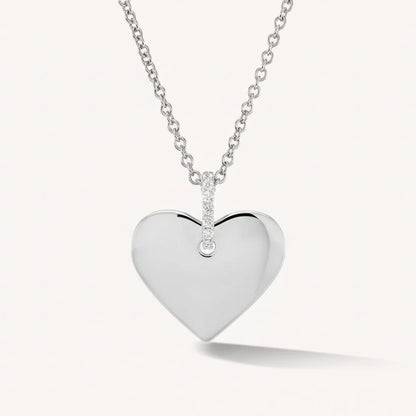 Engravable Heart Tag Pendant Necklace