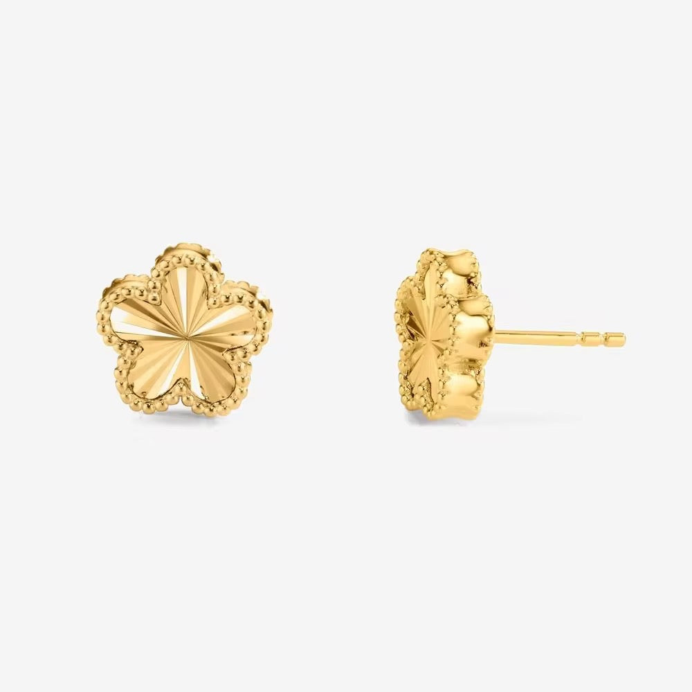Five-Petal Flower Stud Earrings