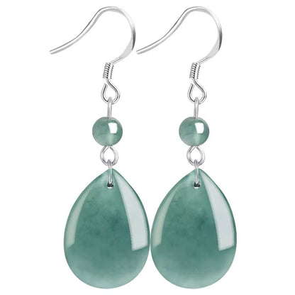 Natural Jadeitea Water droplets Earrings