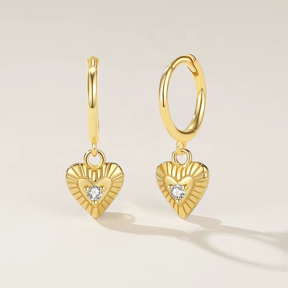 Heart Hoop Dangle Earrings