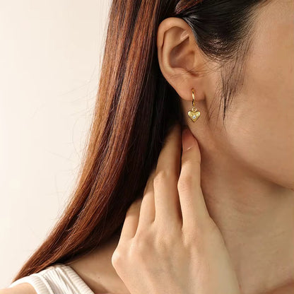 Heart Hoop Dangle Earrings