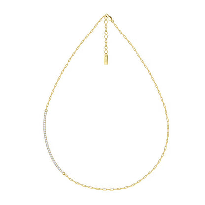 Tennis Paperclip Chain Necklace