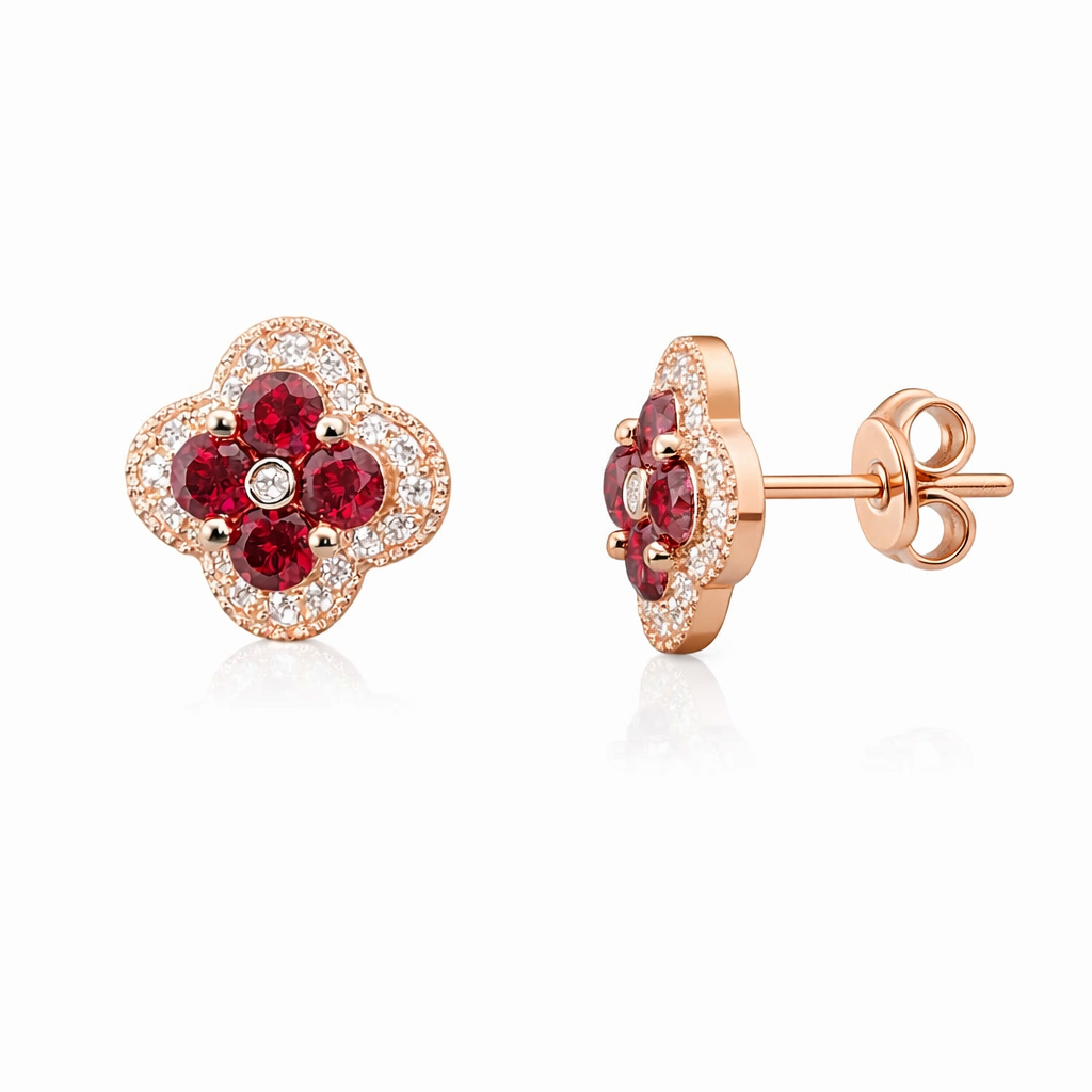 Diamond & Ruby Earrings