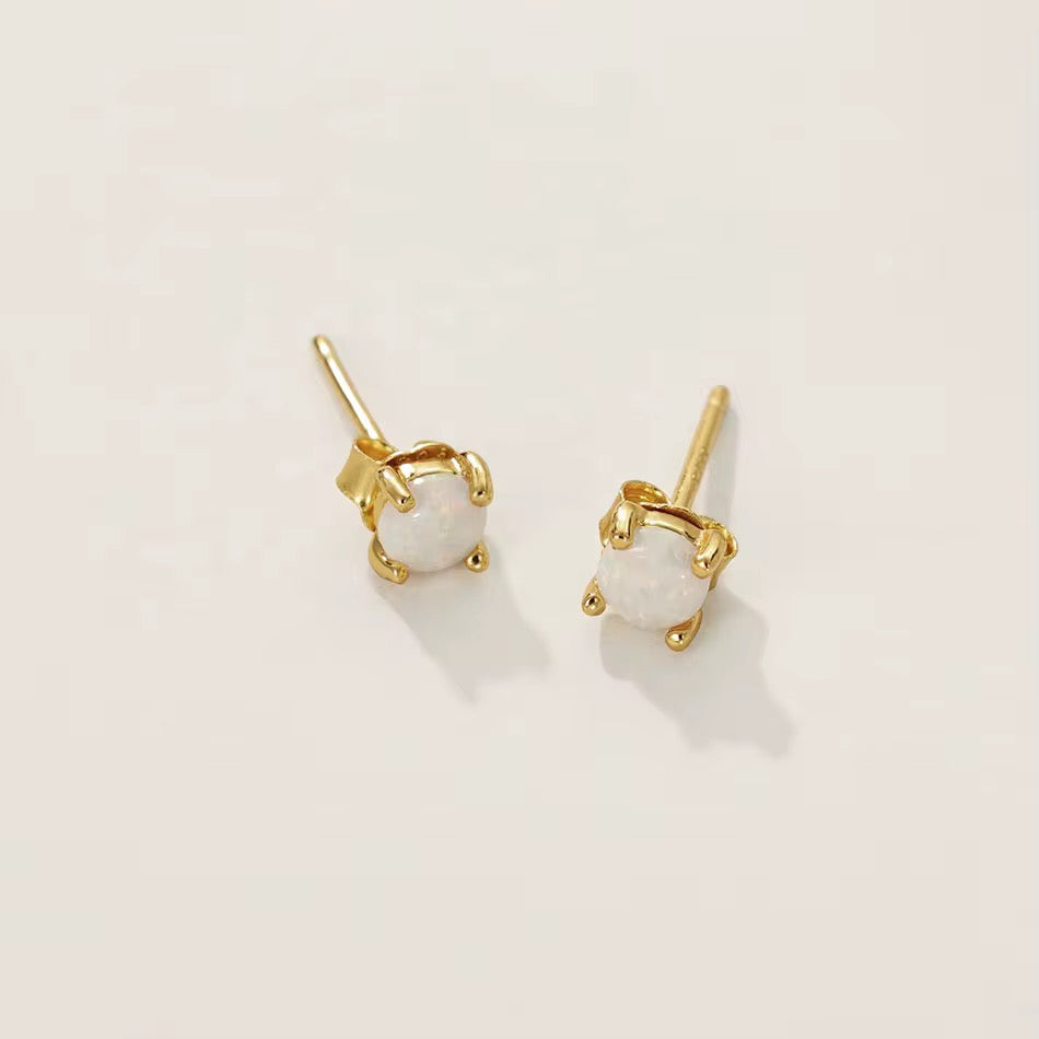Stone Stud Earrings
