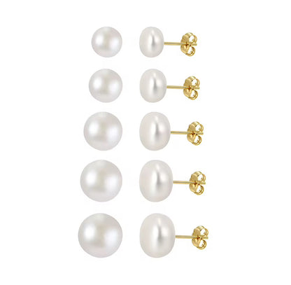 Classic Pearl Studs in White