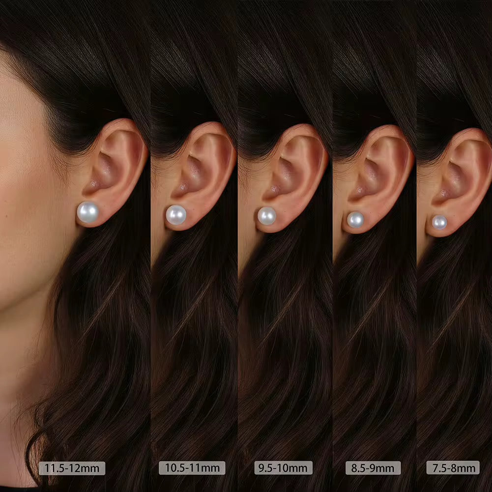 Classic Pearl Studs in White