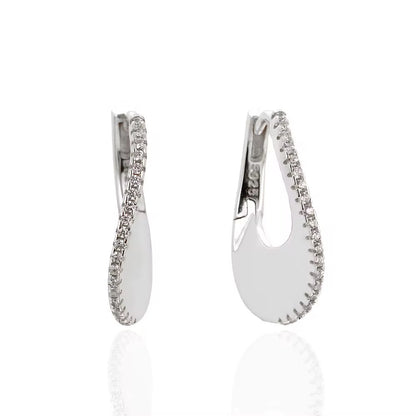 Oval Abstract Hoop Earrings
