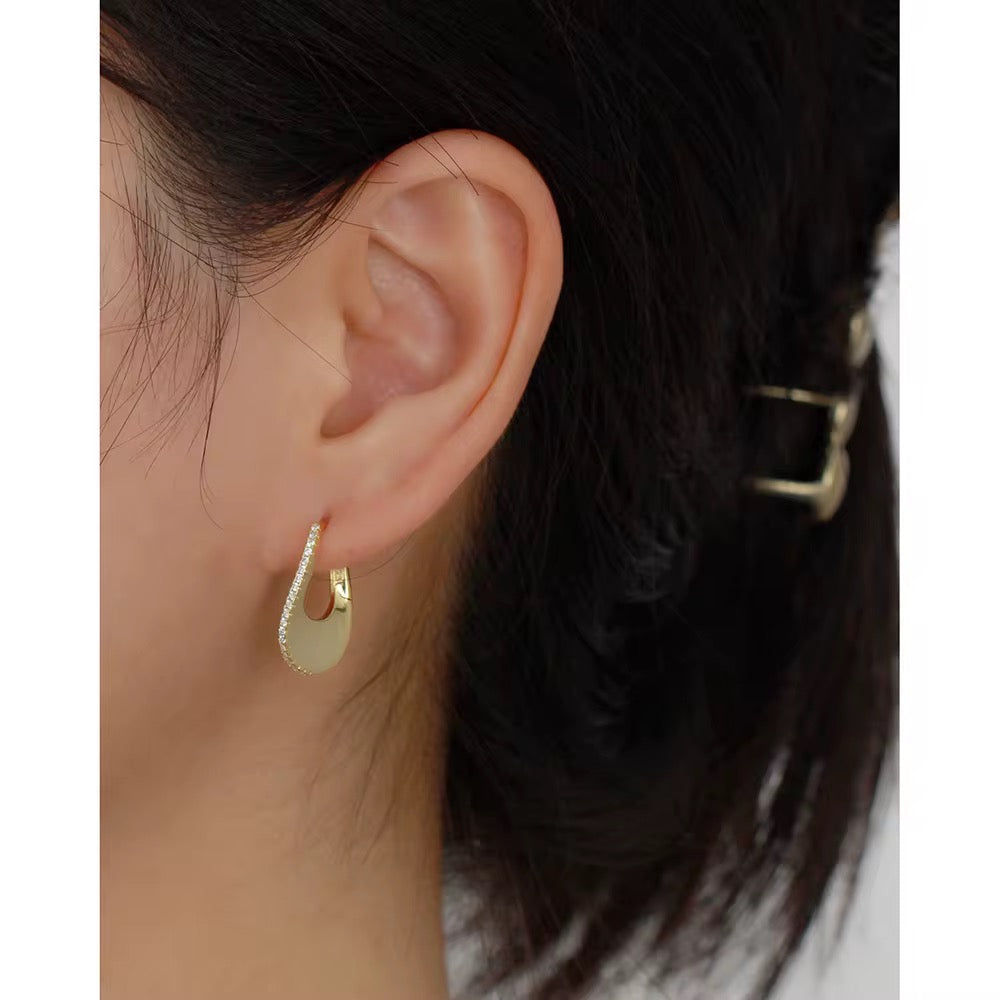 Oval Abstract Hoop Earrings