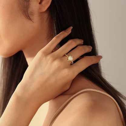 Opal Heart Ring