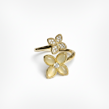 Moonstone Clover Ring
