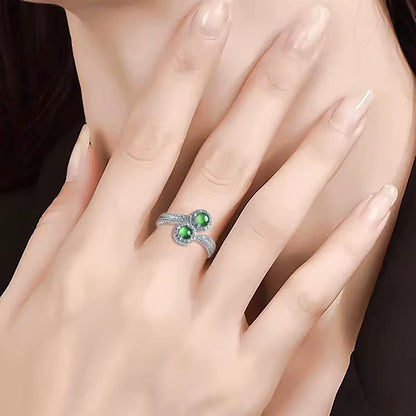 Emerald green Jade ring