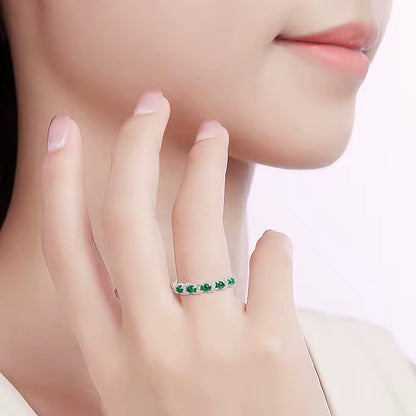 Emerald green Jade Ring