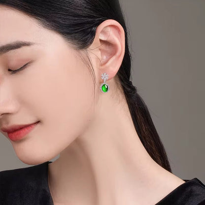 Jade Drop Stud Earrings