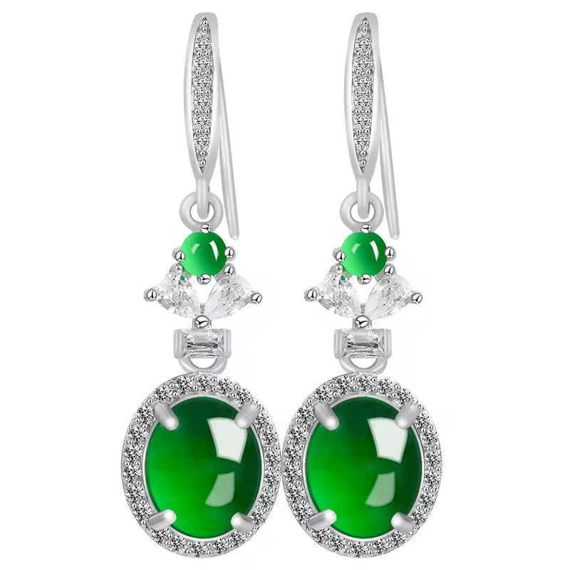 Emerald green Drop Earrings