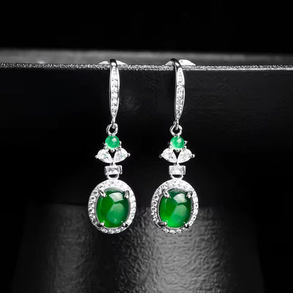 Emerald green Drop Earrings
