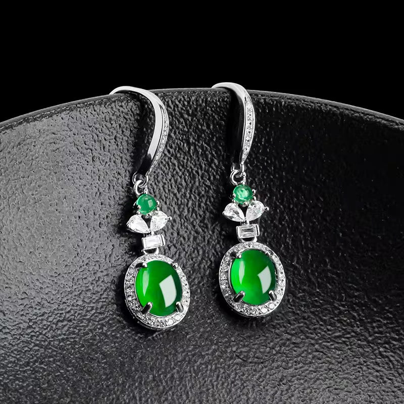 Emerald green Drop Earrings