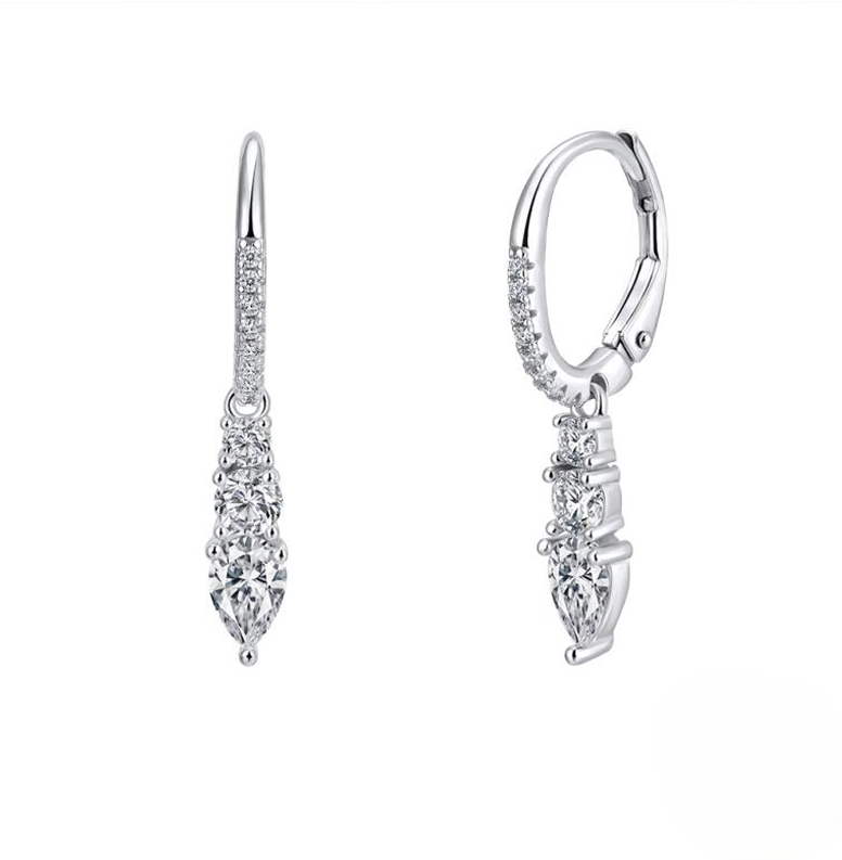 Dangling Zirconia Earrings