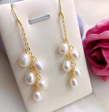 Long Drops Pearl Earrings
