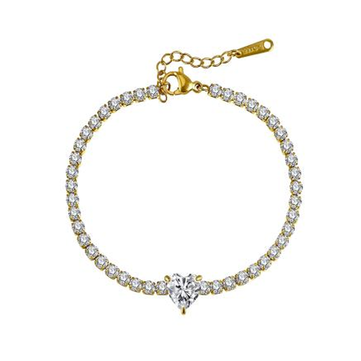 Heart Tennis Bracelet Stainless Steel
